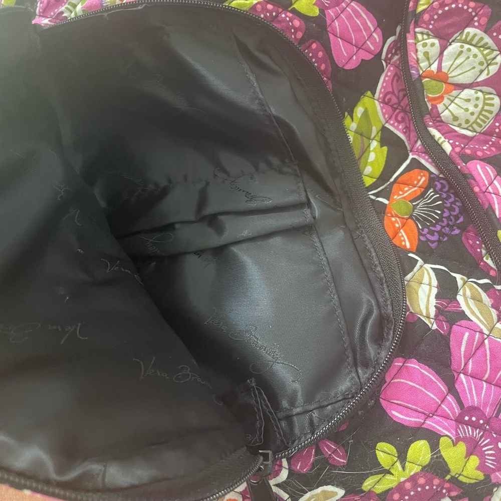 Vera Bradley Pirouette Pink Quilted Double Zip Adjustable Floral Print Backpack - Picture 3 of 5